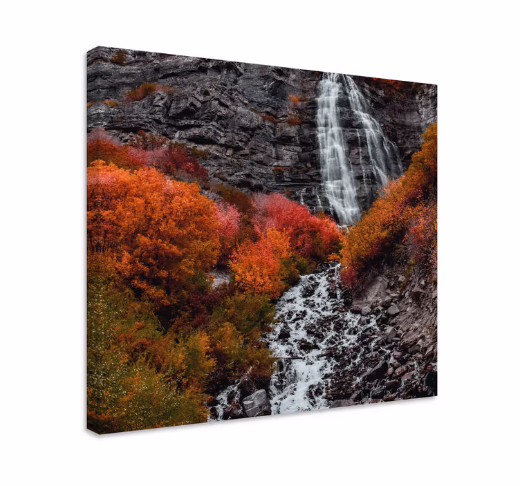 Dipinto di paesaggio cascata d'autunno - TenStickers