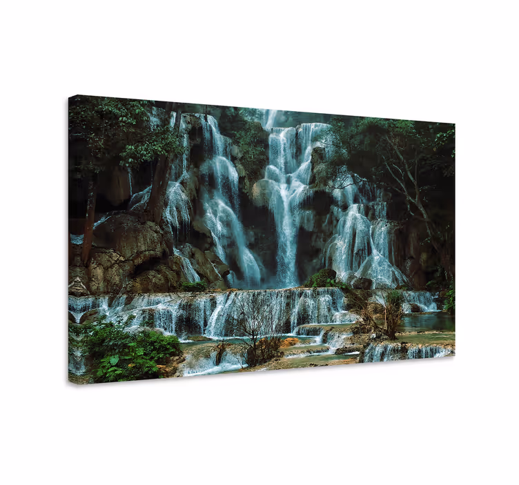 Dipinto di paesaggio grande flusso di cascata - TenStickers
