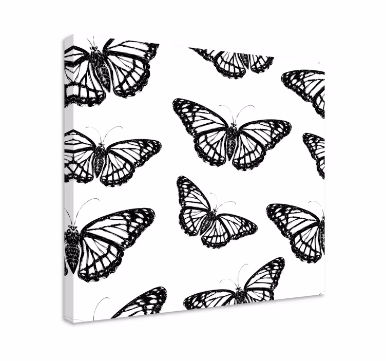 Quadro salone Ala di farfalla in bianco e nero - TenStickers