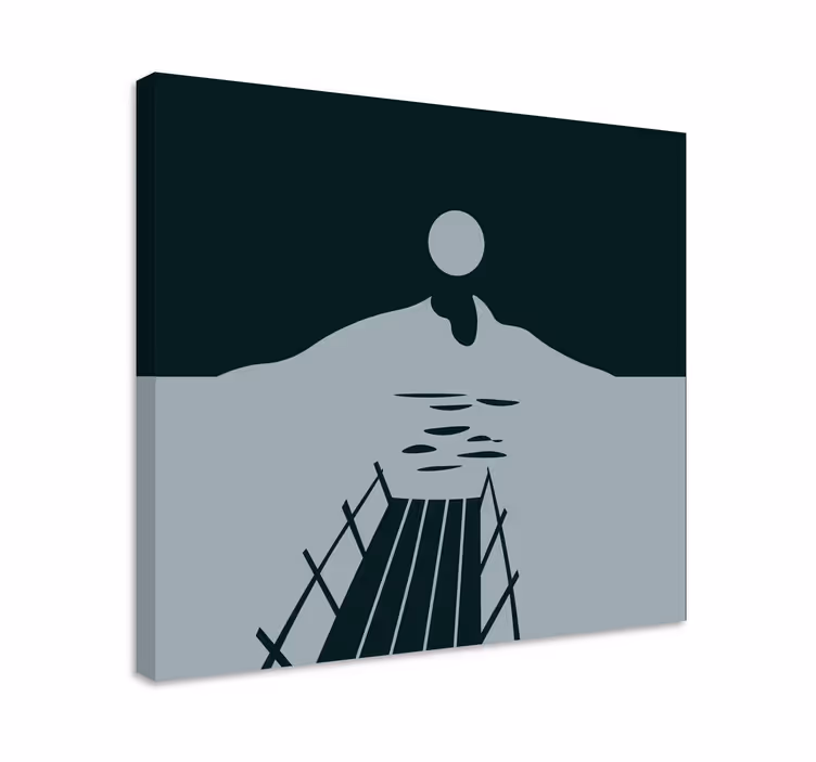 Dipinto di paesaggio pontile sull'acqua - TenStickers