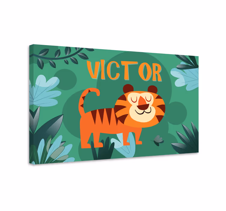 Quadro con tigre e nome personalizzabile - TenStickers