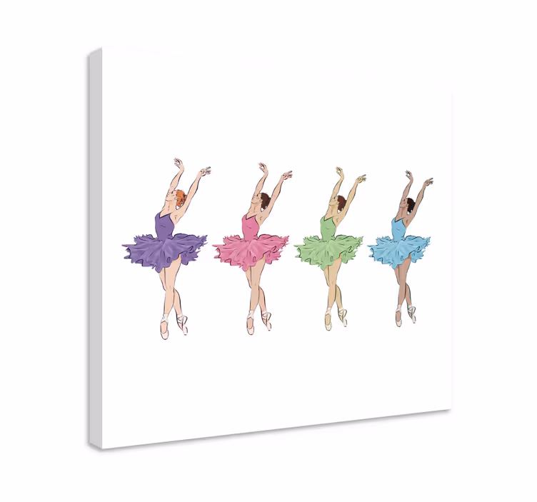 Quadro con ballerine colorate - TenStickers