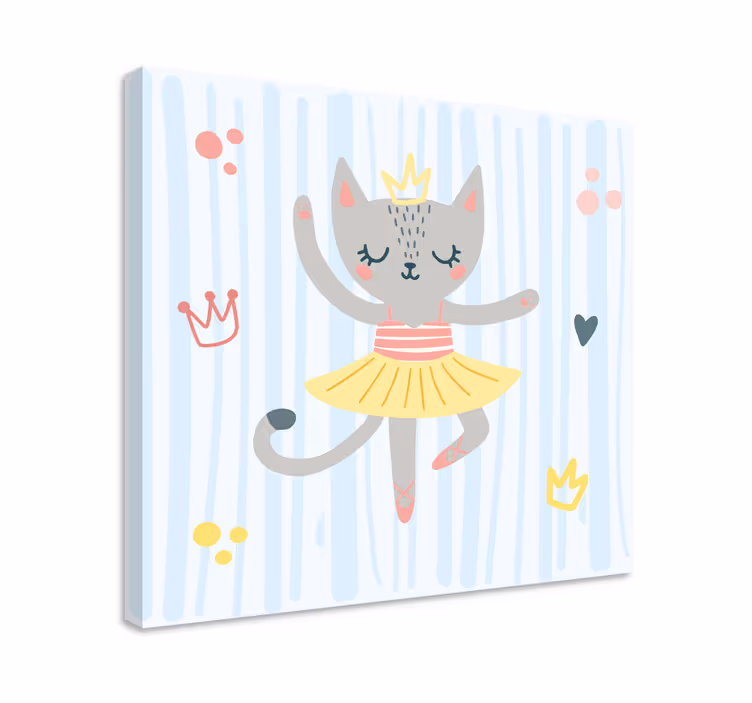 Dipinto gatto principessa gatto danzerina - TenStickers