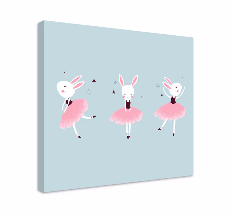 Dipinto di persona conigli ballerini di balletto - TenStickers