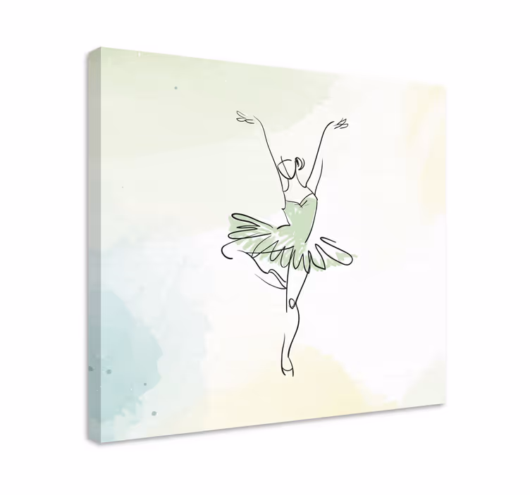 Dipinto ballerina movimento di balletto elegante - TenStickers