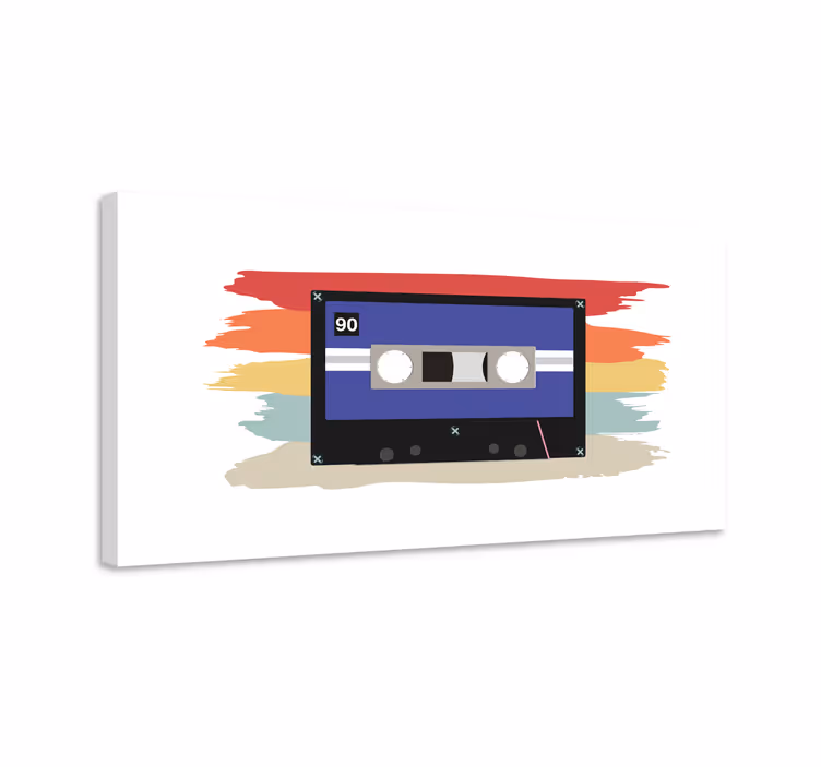 Dipinto musicale cassetta vintage - TenStickers