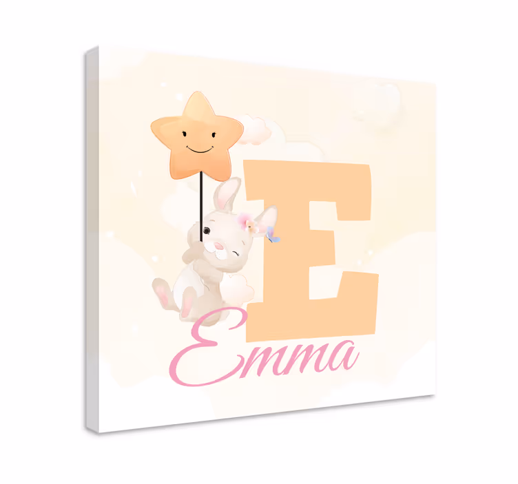 Dipinto 3d coniglietto felice con stella - TenStickers