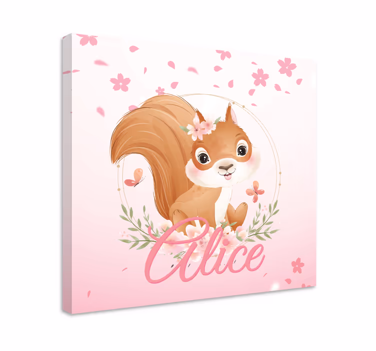 Dipinto con elefanti design scoiattolo allegro - TenStickers