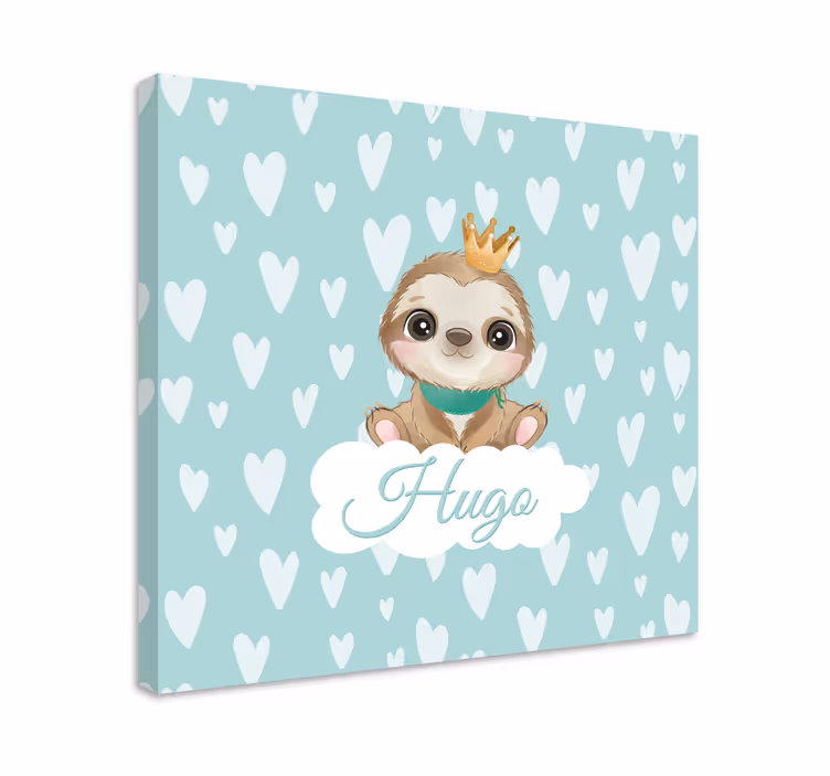 Quadro con bradipo e nome personalizzabile - TenStickers