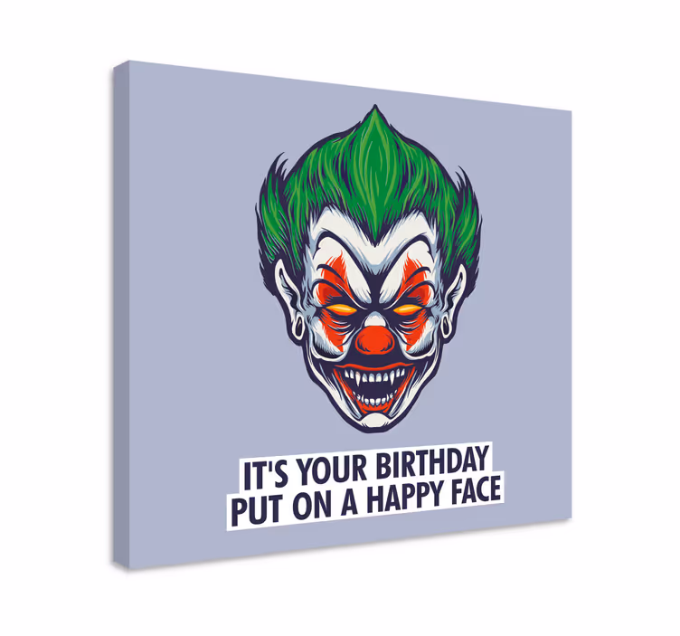 Quadri con persona e personaggi faccia di clown compleanno - TenStickers