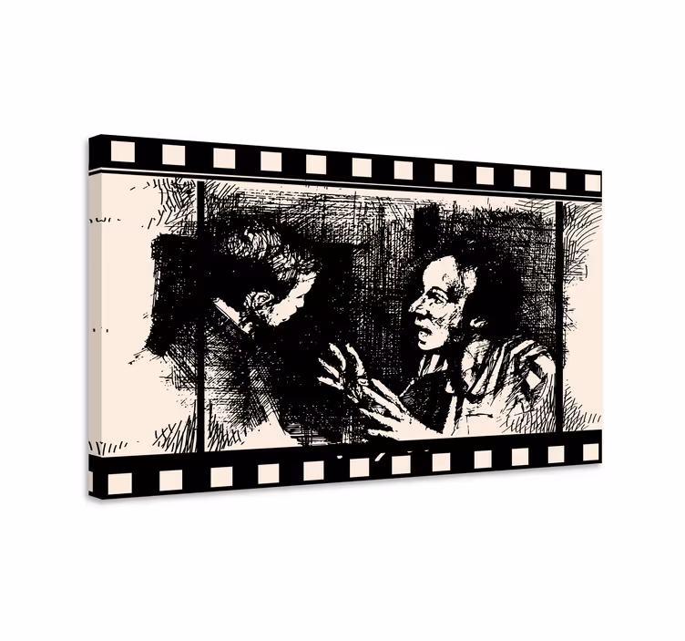 Dipinto vintage dialogo sul film - TenStickers