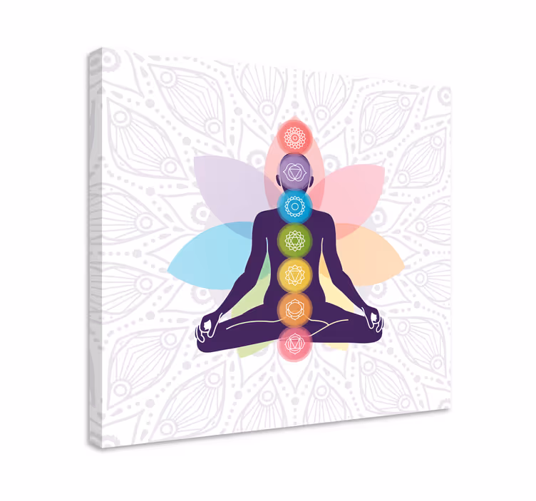 Dipinto buddha silhouette chakra per meditazione - TenStickers