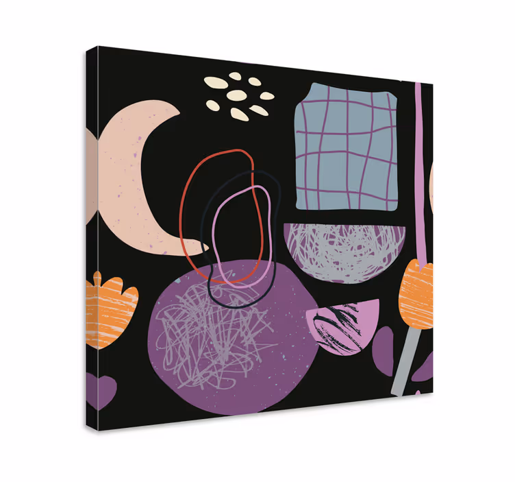 Cornice quadro ornamentale con elementi botanici astratti - TenStickers
