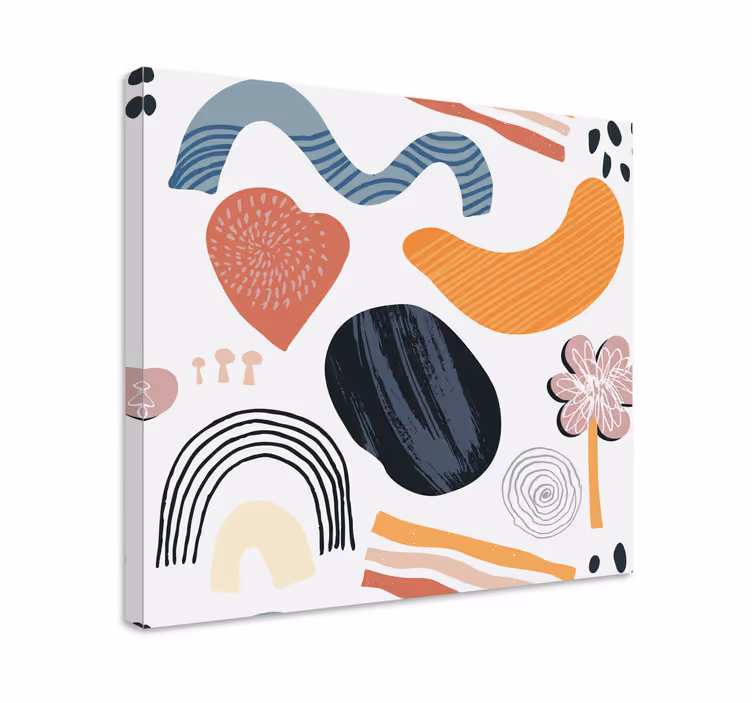 Dipinto astratto forme naturali vibranti - TenStickers