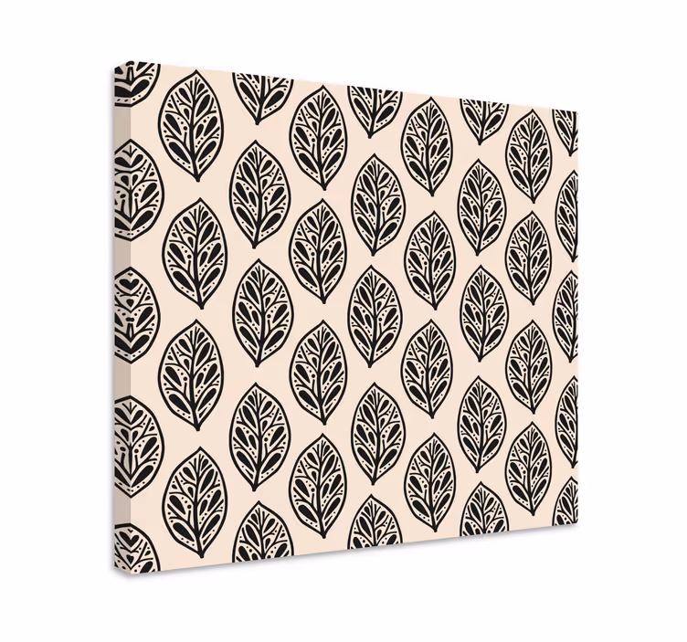 Dipinto con fiori e piante motivo foglia elegante - TenStickers
