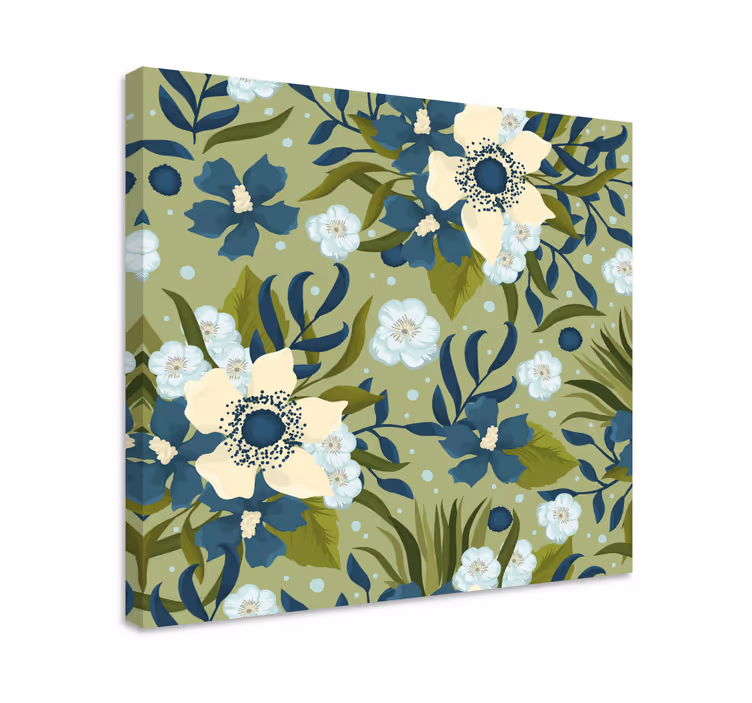 Dipinto con fiori e piante composizione floreale in fiore - TenStickers