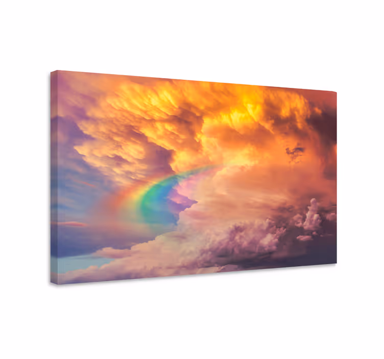 Dipinto di paesaggio arcobaleno di nuvole vivide - TenStickers