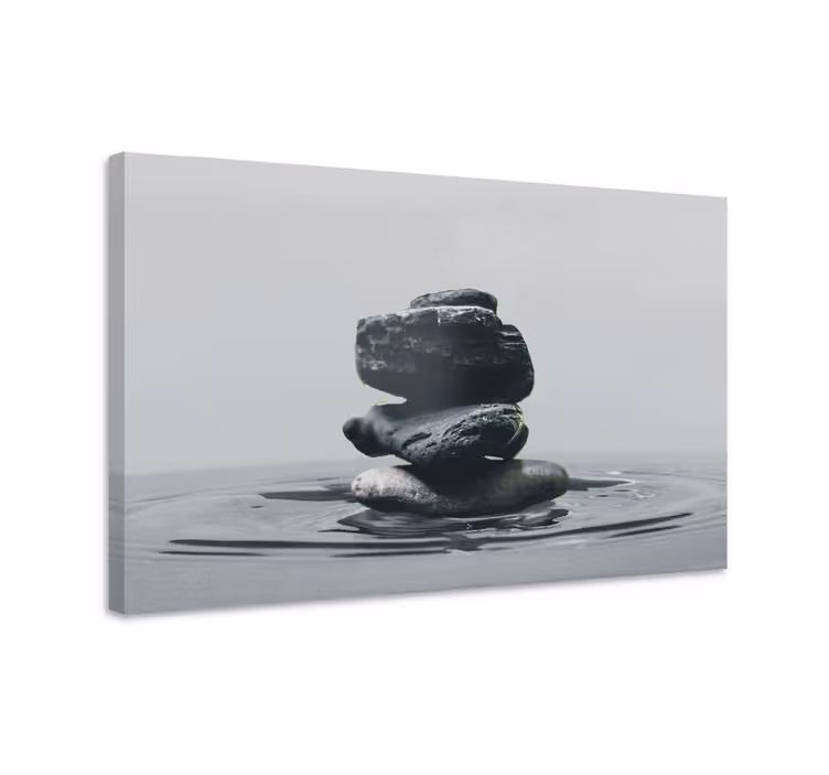 Dipinto zen pile di pietre bilanciate - TenStickers