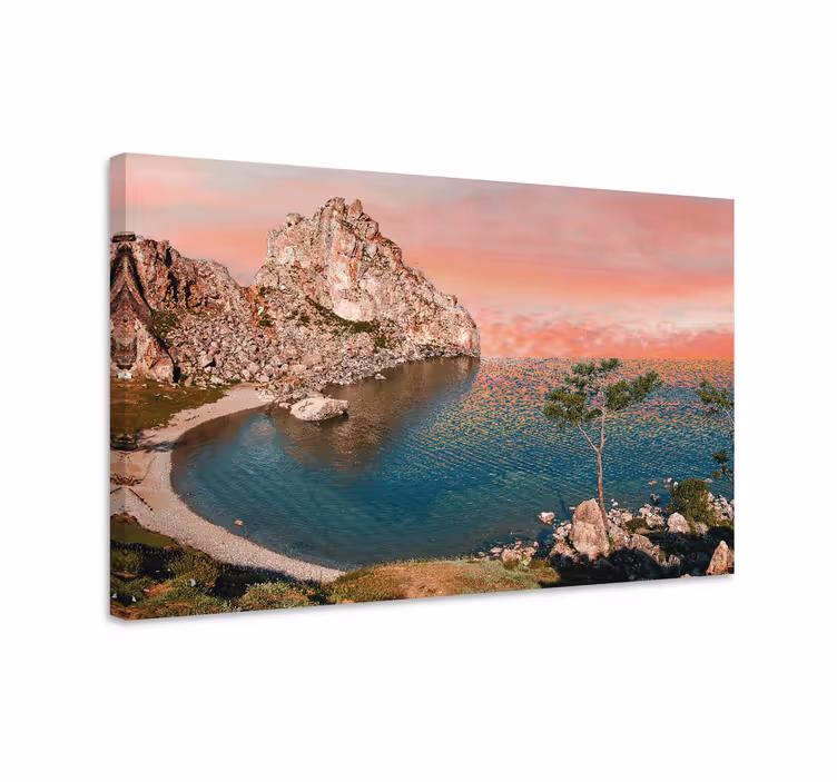 Dipinto di paesaggio struttura di pietra costiera - TenStickers