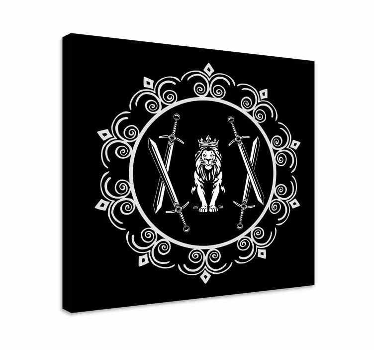 Dipinto alberi leone con spade - TenStickers