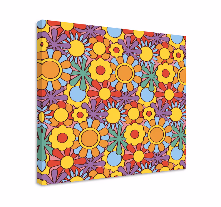 Dipinto con fiori e piante motivo floreale vivace - TenStickers