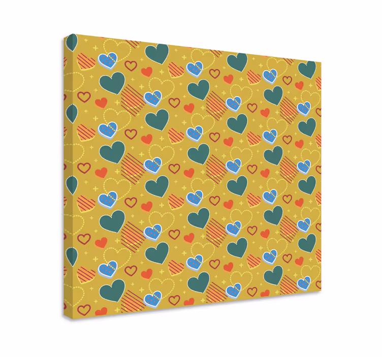 Dipinto con alfabeto e lettere motivo cuori colorate - TenStickers