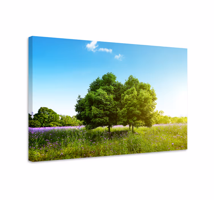 Dipinto alberi scena di verde sereno - TenStickers