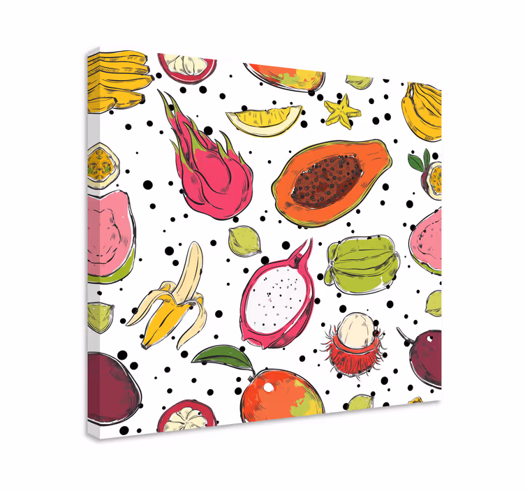 Dipinto con frutta e natura morta motivo esotico - TenStickers
