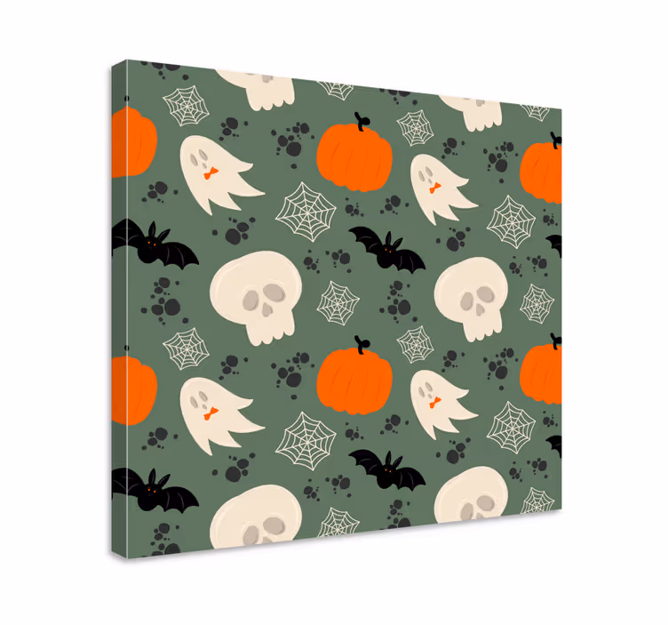 Dipinto con dinosauri elementi a tema halloween - TenStickers