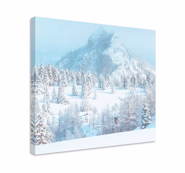 Dipinto di paesaggio vista di montagna innevata - TenStickers
