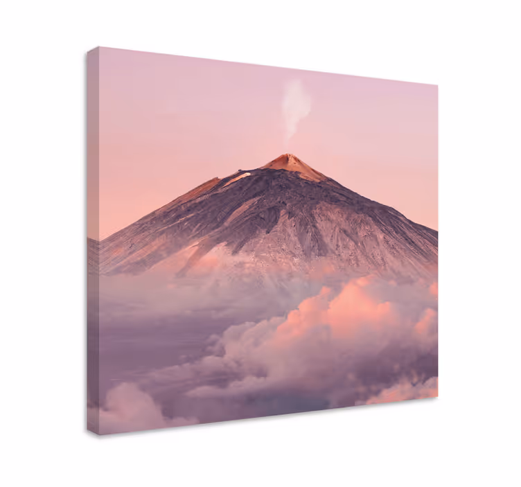 Dipinto di paesaggio eruzione vulcanica attiva - TenStickers