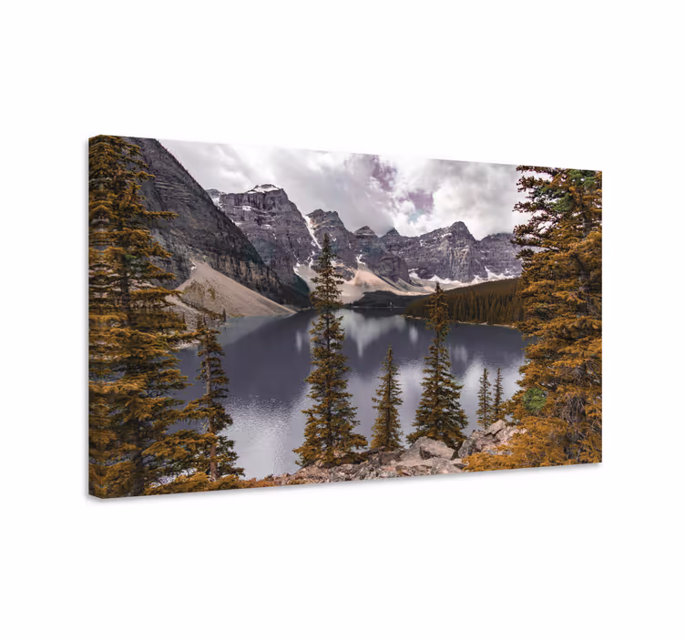 Dipinto di paesaggio lago montano maestoso - TenStickers