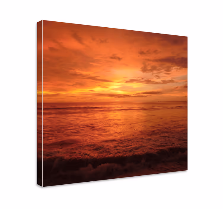 Dipinto di paesaggio tramonto sull'oceano - TenStickers
