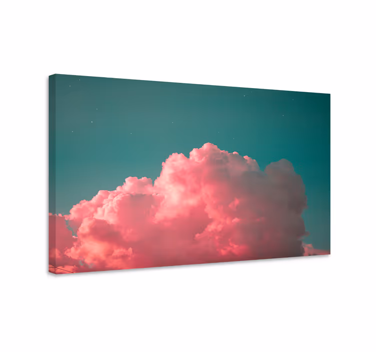 Dipinto di paesaggio formazione di nuvole rosa - TenStickers