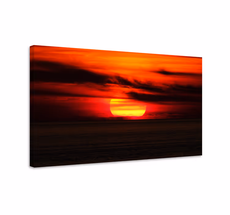 Dipinto di paesaggio vista mozzafiato al tramonto - TenStickers