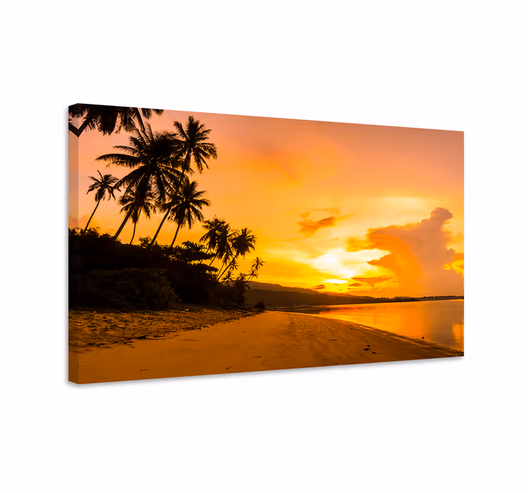 Dipinto di paesaggio crepuscolo tropicale - TenStickers