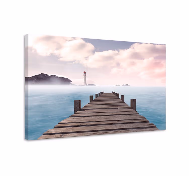 Dipinto di paesaggio sentiero costiero sereno - TenStickers