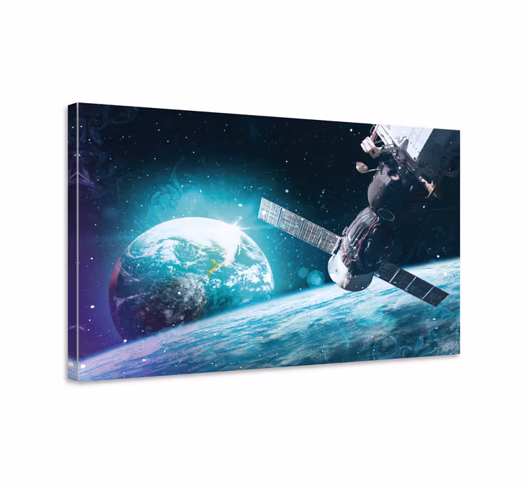 Dipinto mappamondo scena di esplorazione spaziale - TenStickers