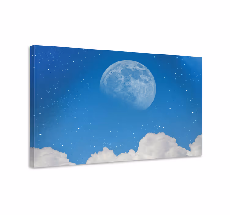 Dipinto di paesaggio luna nel cielo - TenStickers