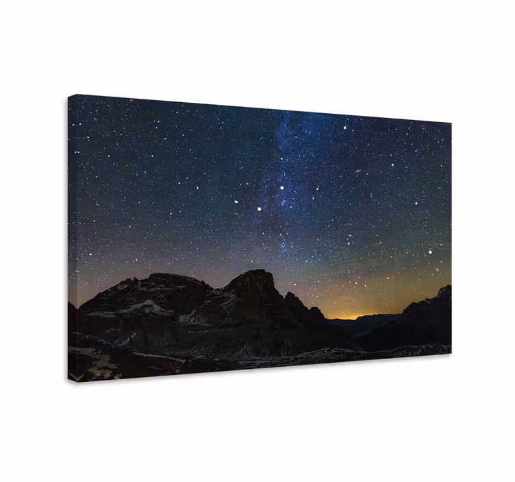 Dipinto di paesaggio cielo notturno di montagna - TenStickers