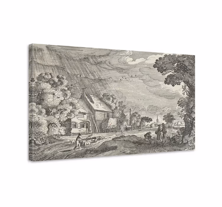 Dipinto di paesaggio serenità della scena rurale - TenStickers