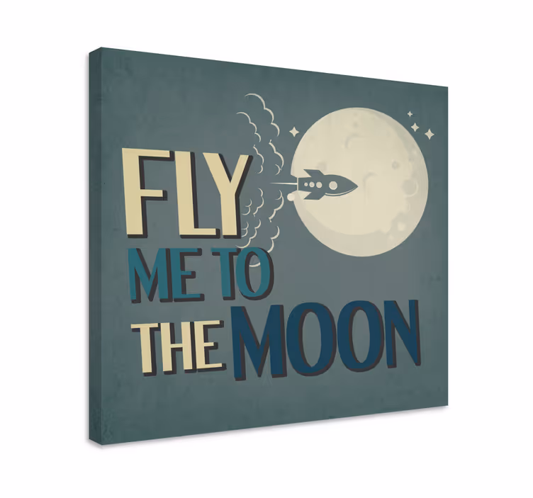Dipinto con frase viaggio in razzocielo luna - TenStickers