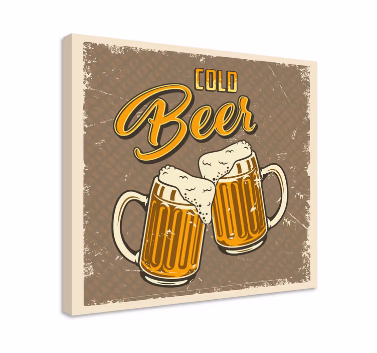 Dipinto per bar e ristorante orso freddo d'epoca - TenStickers
