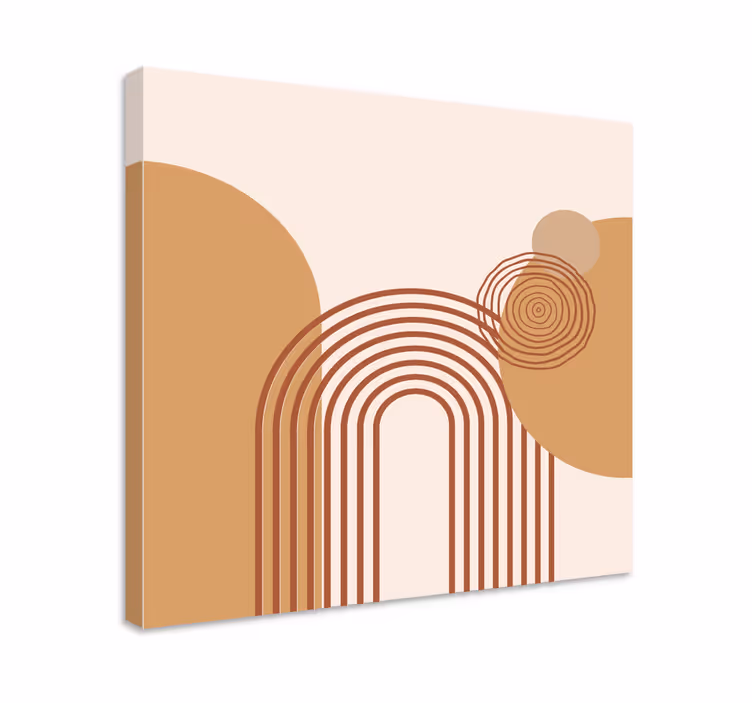 Dipinto geometrico disposizione linee curve - TenStickers