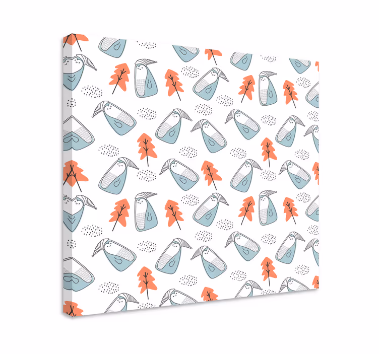 Dipinto con fiori e piante motivo animali carini - TenStickers
