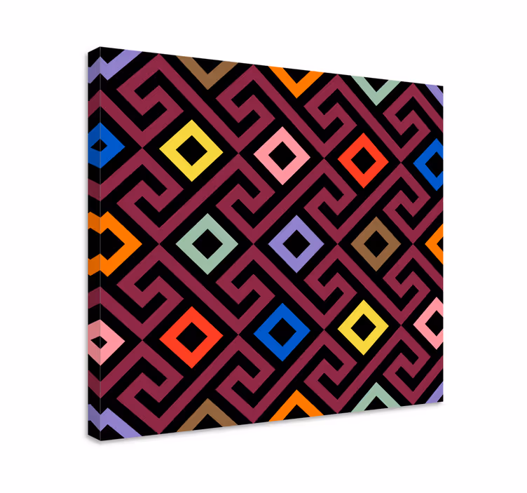 Dipinto geometrico quadrati geometrici colorati - TenStickers