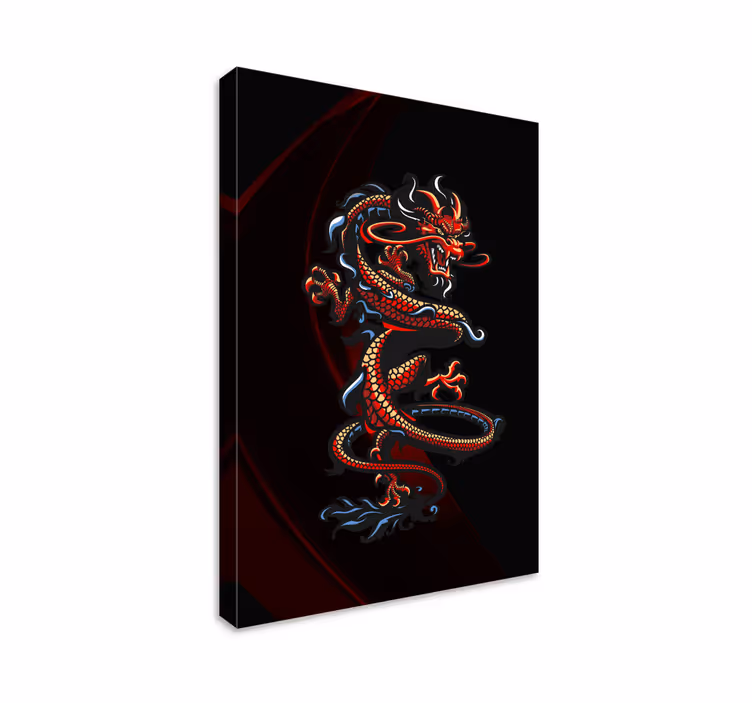 Dipinto con libellule design drago maestoso - TenStickers