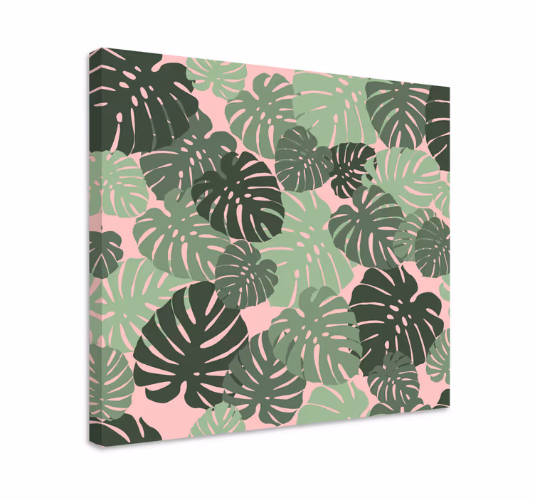 Dipinto con fiori e piante motivi foglie tropicali - TenStickers