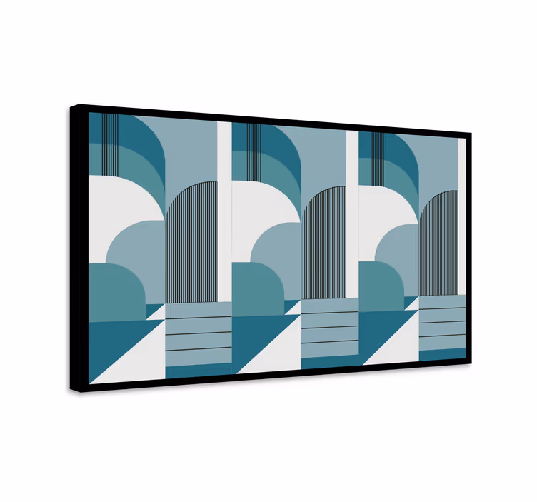 Dipinto moderno formazioni architettoniche geometriche - TenStickers
