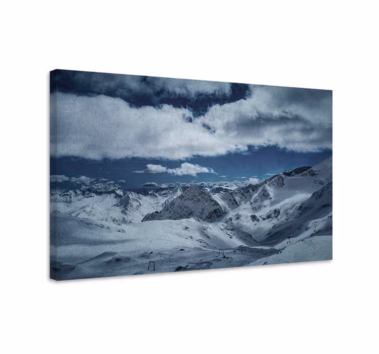Dipinto di paesaggio vette maestose e nevose - TenStickers